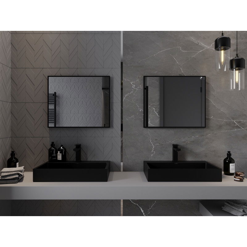 Mexen Loft rectangular bathroom mirror 60 x 50 cm, black frame - 9852-060-050-000-70