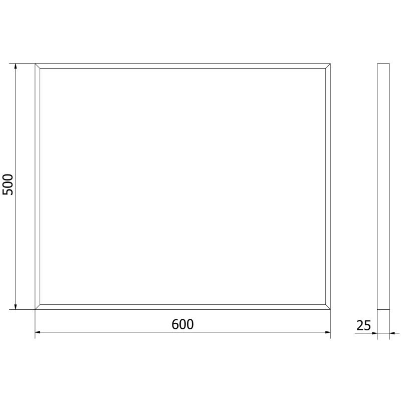 Mexen Loft rectangular bathroom mirror 60 x 50 cm, black frame - 9852-060-050-000-70