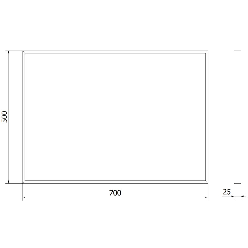 Mexen Loft rectangular bathroom mirror 70 x 50 cm, brushed gold frame - 9852-070-050-000-50
