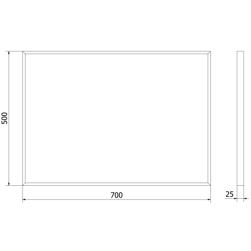 Mexen Loft rectangular bathroom mirror 70 x 50 cm, gold frame - 9852-070-050-000-50