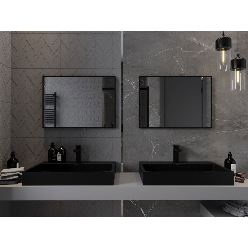 Mexen Loft rectangular bathroom mirror 70 x 50 cm, black frame - 9852-070-050-000-70