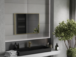 Mexen Loft rectangular bathroom mirror 80 x 60 cm, gold frame - 9852-080-060-000-50