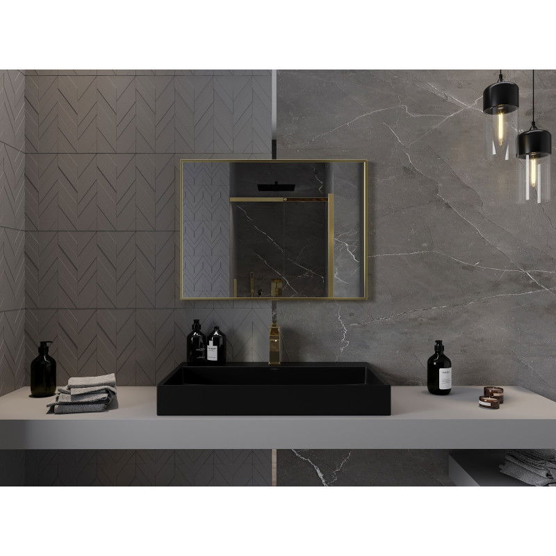 Mexen Loft rectangular bathroom mirror 80 x 60 cm, gold frame - 9852-080-060-000-50