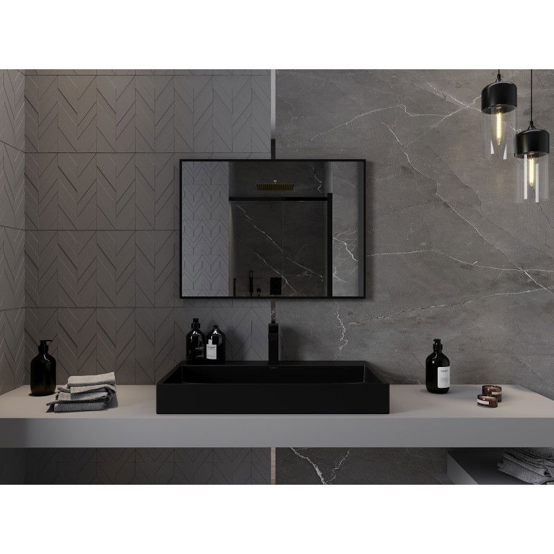 Mexen Loft rectangular bathroom mirror 80 x 60 cm, black frame - 9852-080-060-000-70