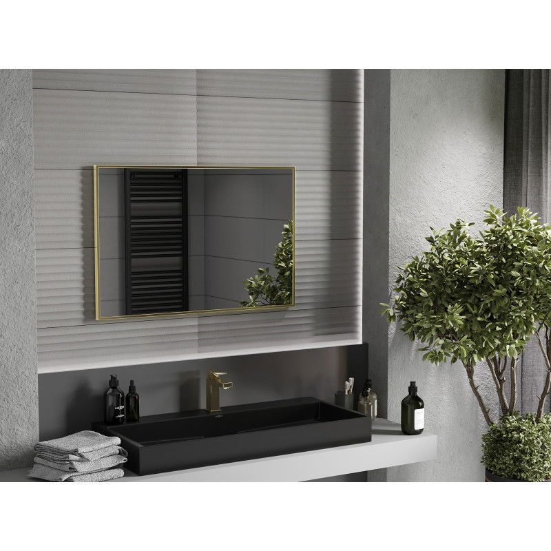 Mexen Loft bathroom mirror rectangular 90 x 60 cm, gold frame - 9852-090-060-000-50