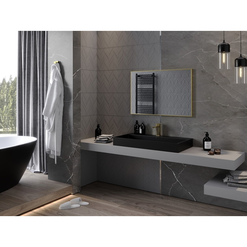 Mexen Loft rectangular bathroom mirror 90 x 60 cm, gold frame - 9852-090-060-000-50