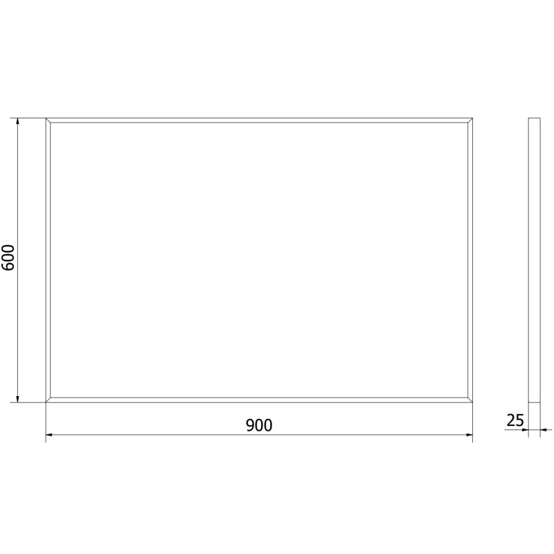 Mexen Loft rectangular bathroom mirror 90 x 60 cm, black frame - 9852-090-060-000-70