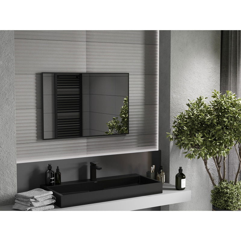Mexen Loft Bathroom Mirror Rectangular 90 x 60 cm, Black Frame - 9852-090-060-000-70