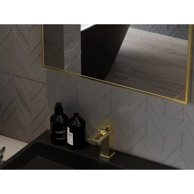 Mexen Loft rectangular bathroom mirror 50 x 40 cm, gold frame - 9852-050-040-000-50