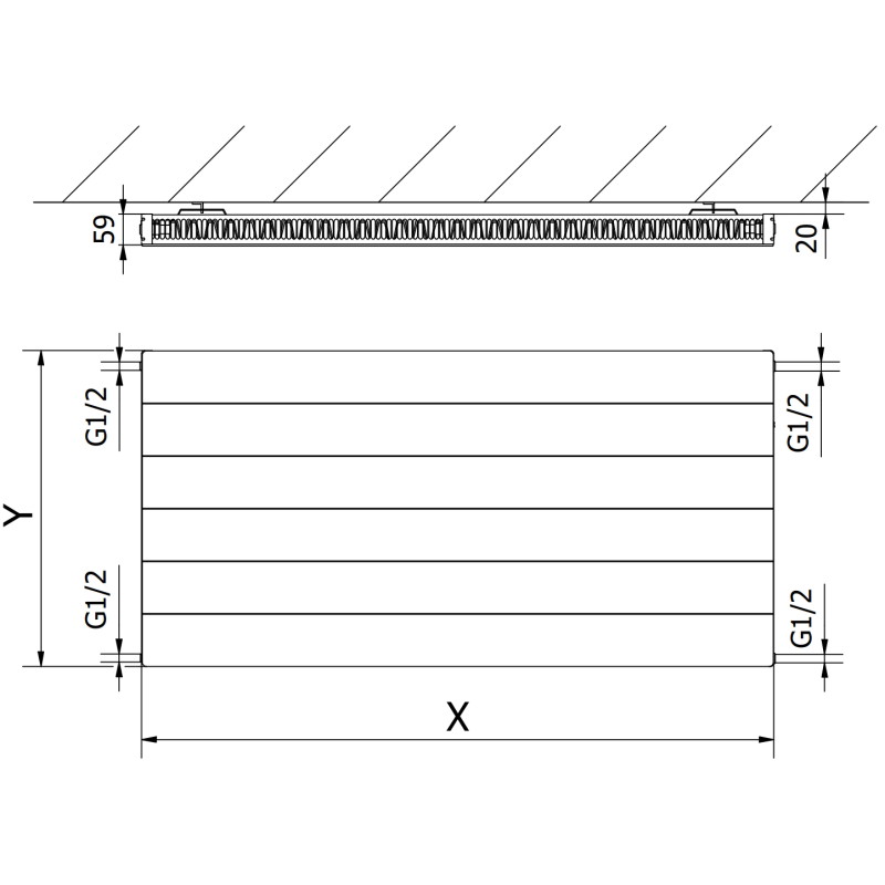 Mexen CL11 Panel Radiator Line 300 x 400 mm, Side Connection, 182 W, Anthracite - W411L-030-040-66