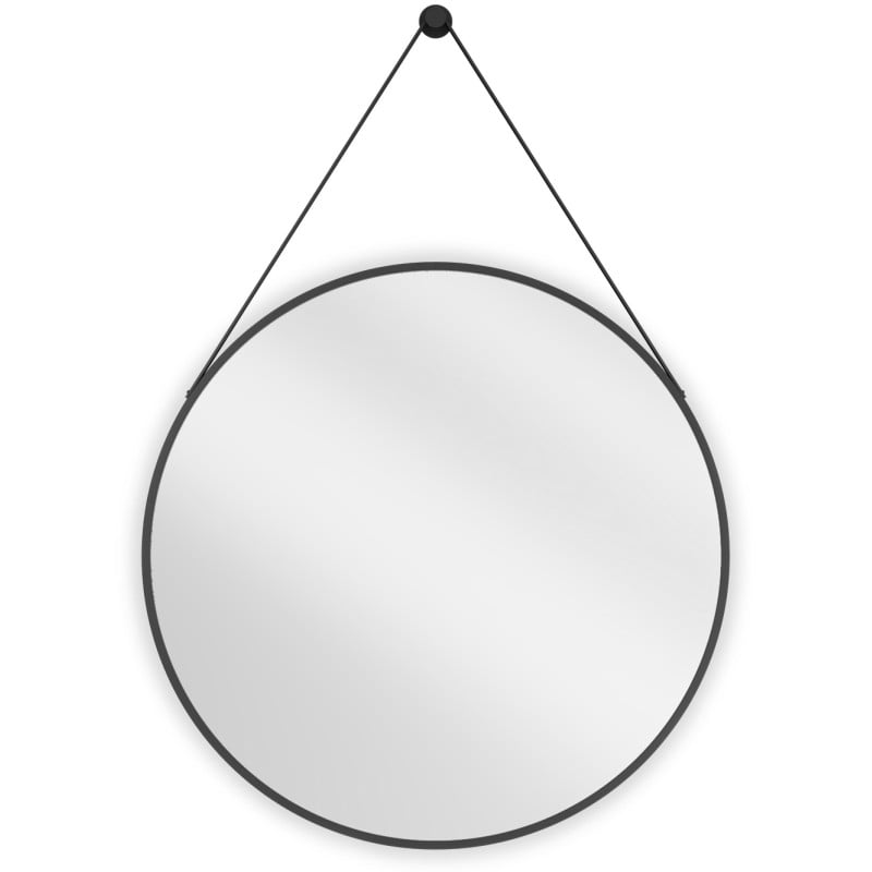 Mexen String bathroom mirror round 70 cm, black frame - 9854-070-070-000-70