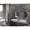 Mexen String bathroom mirror round 70 cm, black frame - 9854-070-070-000-70