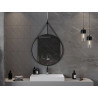 Mexen String bathroom mirror round 80 cm, black frame - 9854-080-080-000-70