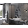 Mexen String bathroom mirror round 80 cm, black frame - 9854-080-080-000-70