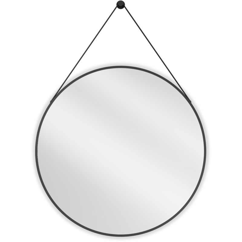 Mexen String bathroom mirror round 80 cm, black frame - 9854-080-080-000-70