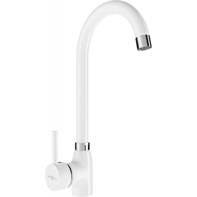 Mexen Telma kitchen mixer tap, Spotted white - 670200-26