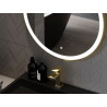 Mexen Esso bathroom mirror illuminated, round 60 cm, LED 6000K, anti-fog, gold frame - 9825-060-060-611-50
