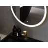 Mexen Esso illuminated bathroom mirror, round 60 cm, LED 6000K, anti-fog, gold frame - 9825-060-060-611-50