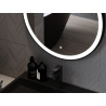 Mexen Esso illuminated bathroom mirror, round 60 cm, LED 6000K, anti-fog, black frame - 9825-060-060-611-70