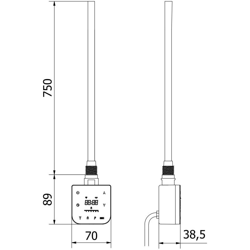 Mexen FA-F electric heater with WiFi, 900 W, black - W953-0900-70