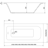 Mexen Vega rectangular bath 170 x 70 cm with enclosure and single-panel screen 80 cm, black pattern - 550117070X9308017070