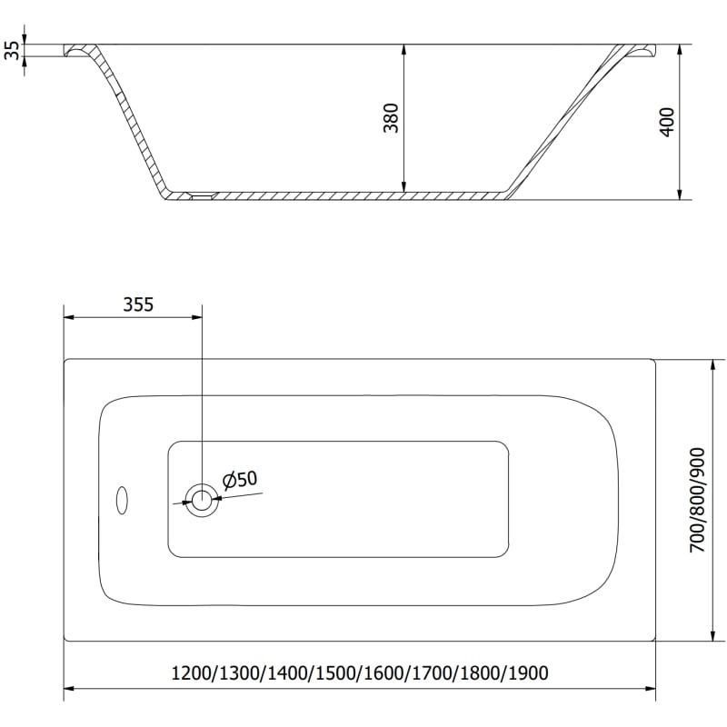 Mexen Vega rectangular bathtub 150 x 70 cm with casing and single-leaf screen 50 cm, transparent, gold - 550115070X9505000050