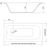 Mexen Vega rectangular bathtub 170 x 70 cm with housing and 1-leaf screen 90 cm, transparent, gold - 550117070X9509000050