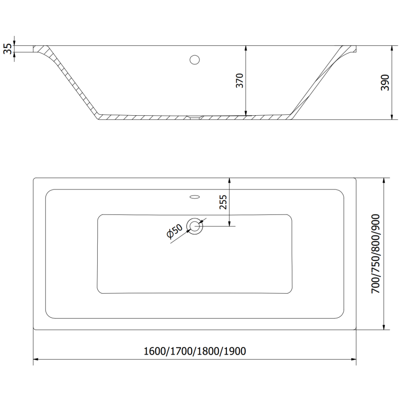 Mexen Cube rectangular bathtub 170 x 80 cm with casing and 1-wing screen 70 cm, black pattern - 550517080X9307017077