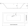Mexen Cube rectangular bathtub 180 x 80 cm with panels and a 1-wing screen 80 cm, Black pattern - 550518080X9308017070