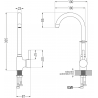 Mexen Telma kitchen faucet, black - 670200-70
