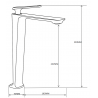 Mexen Ares tall washbasin faucet, gold - 744110-50