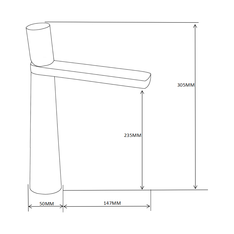 Mexen Nox high washbasin faucet, gold - 744210-50