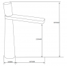 Mexen Nox high washbasin faucet, gold - 744210-50