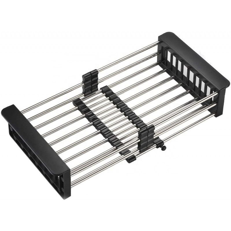 Mexen telescopic kitchen drainer with adjustable width, black - 660730-70