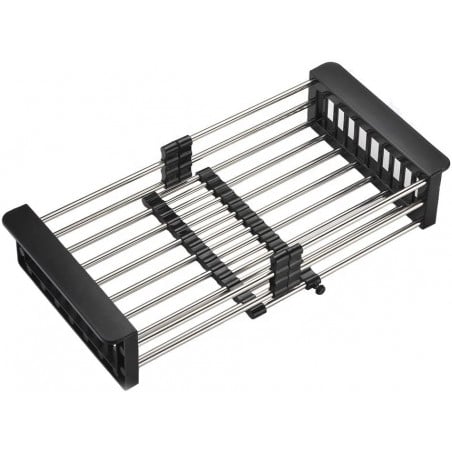 Mexen telescopic kitchen drainer with adjustable width, black - 660730-70