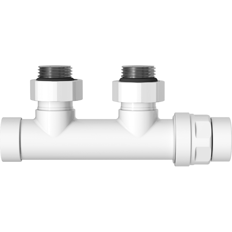 Mexen Uni-Term radiator angle valve, Duplex, DN50, white - W907-000-20