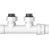 Mexen angled radiator valve, Duplex, DN50, white - W907-000-20