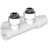 Mexen angle radiator valve, Duplex, DN50, white - W907-000-20