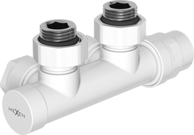Mexen angled radiator valve, Duplex, DN50, white - W907-000-20