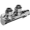 Mexen radiator valve angled, Duplex, DN50, chrome - W907-000-01