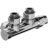 Mexen Uni-Term angle radiator valve, Duplex, DN50, chrome - W907-000-01