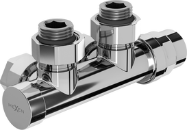 Mexen radiator valve angled, Duplex, DN50, chrome - W907-000-01