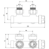 Mexen angle radiator valve, Duplex, DN50, white - W907-000-20