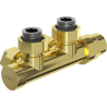 Mexen angled radiator valve, Duplex, DN50, gold - W907-000-50