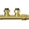 Mexen angled radiator valve, Duplex, DN50, gold - W907-000-50