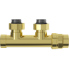 Mexen Uni-Term radiator valve angled, Duplex, DN50, gold - W907-000-50