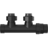Mexen angled radiator valve, Duplex, DN50, black - W907-000-70