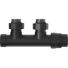 Mexen radiator valve angled, Duplex, DN50, black - W907-000-70