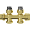 Mexen radiator valve angled/straight, Duplex, DN50, gold - W908-000-50
