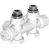 Mexen angled/straight radiator valve, Duplex, DN50, white - W908-000-20